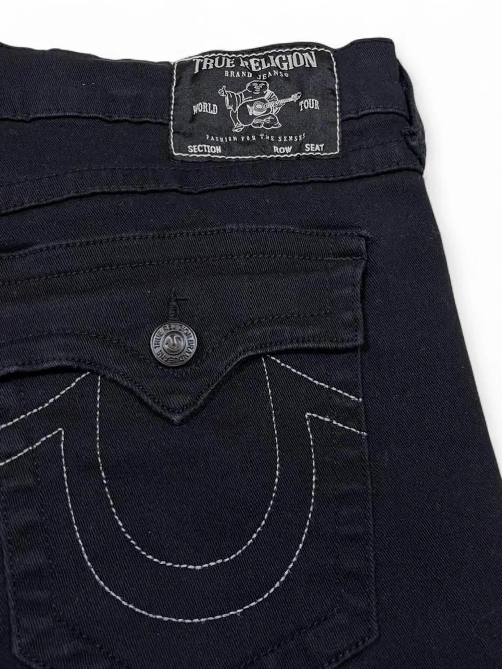 True Religion Rocco Relaxed Skinny Black Jeans Men’s Size W36 L30 Flap Pockets